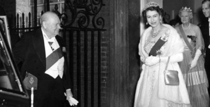 Churchill and Queen Elizabeth, 1955