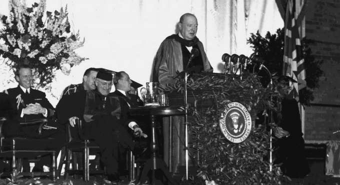 Image result for churchill iron curtain speech images