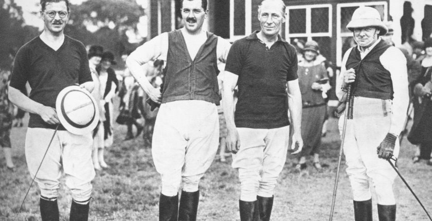 Captains of the House of Commons Polo team which defeated the House of Lords, 18 July 1925. L-R: G.R.G. Shaw, Euan Wallace, the Hon. Freddie Guest, WSC. (Reuters)