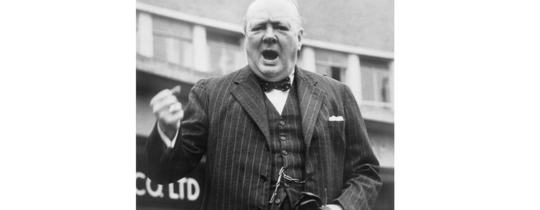 Winston Churchill during the General Election Campaign in 1945