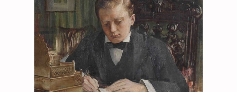 Painting of Young Winston Churchill, unknown artist