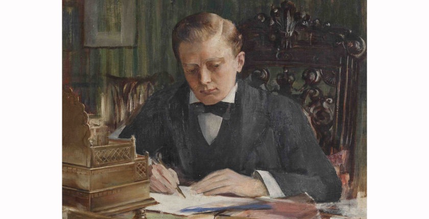 Painting of Young Winston Churchill, unknown artist