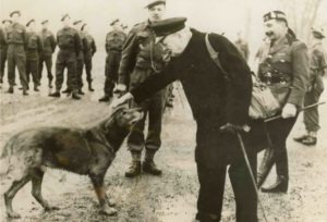 WSC with the mascot of the Royal Scots Fusiliers