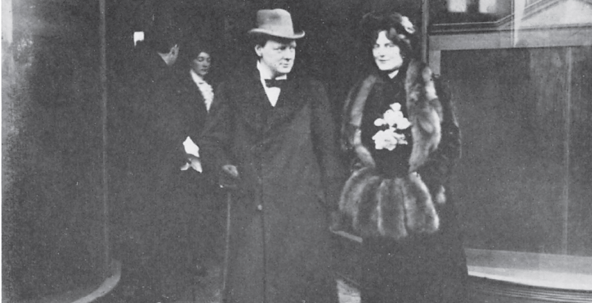 Churchill and Clementine visit the first labor exchange