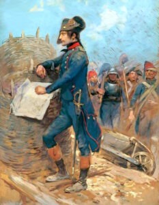 Painting of Napoleon Bonaparte at the siege of Toulon