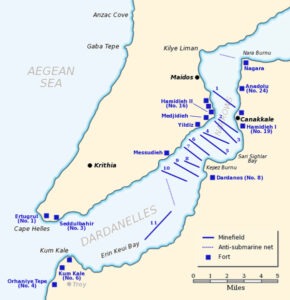 Map of Turkish defenses